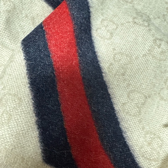 Gucci New Nikky Wool Scarf 37x190 Cm Guccisima GG Logo In Sand Color NWT - Picture 6 of 11